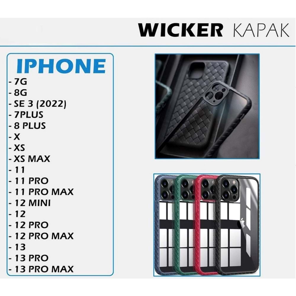 WİCKER CASE İPHONE - APPLE - 7G/8G - DARK GREEN - YSR