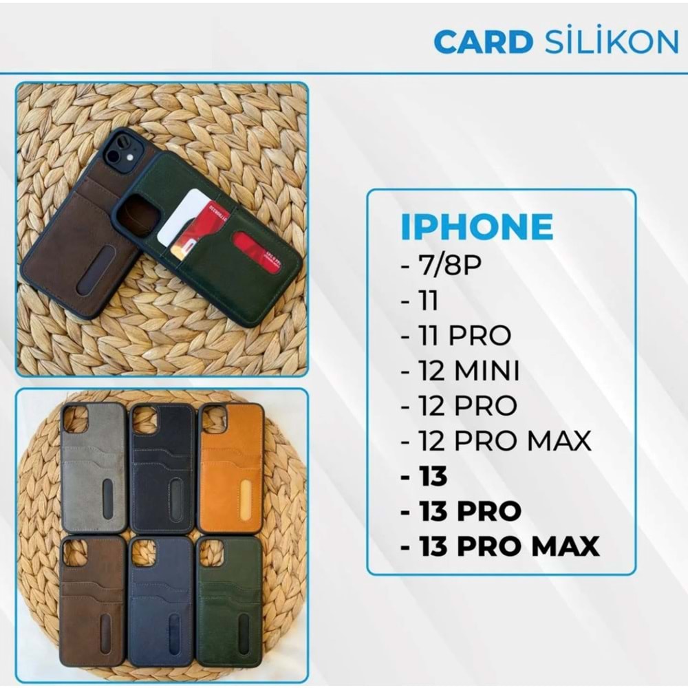 İPHONE 11 DERİ KARTLI - BLACK - YSR